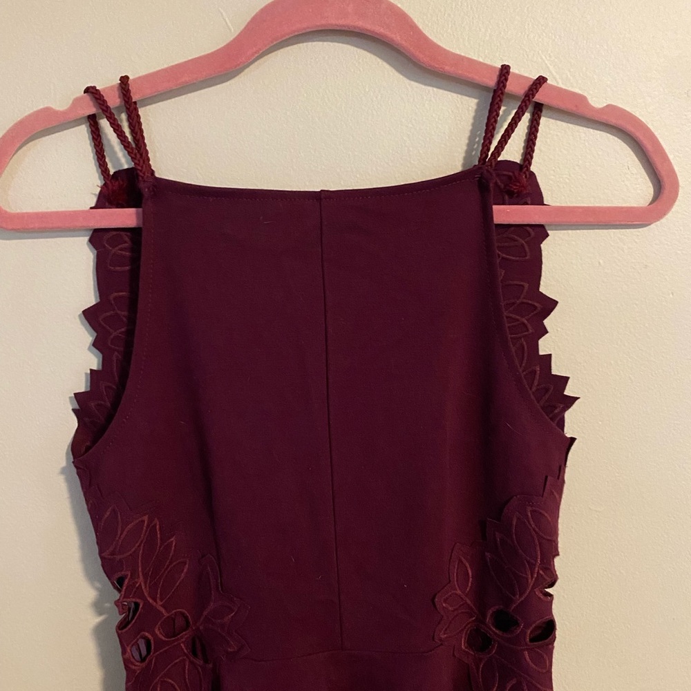 Free people maroon backless a line mini dress